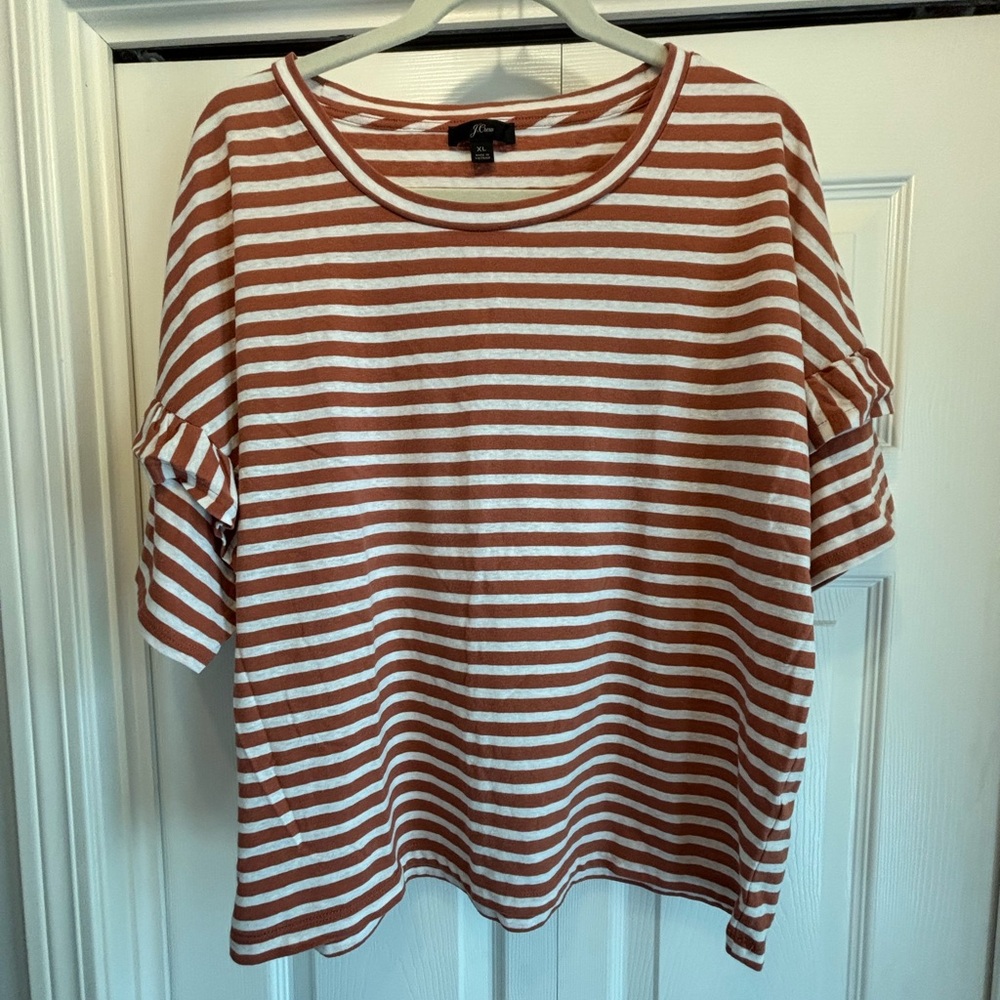 Striped J. Crew short sleeve shirt.